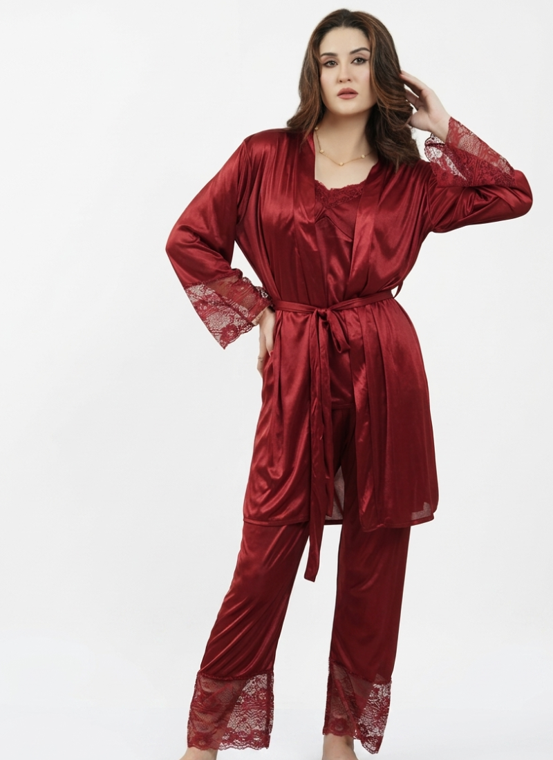 5 Piece Silk Nighty Set For Women