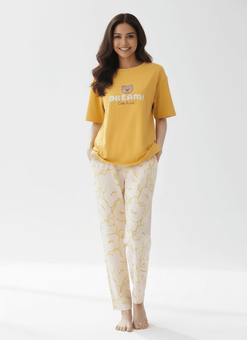 Dream Cute Bear Orange - PJ SUIT FOR WOMEN