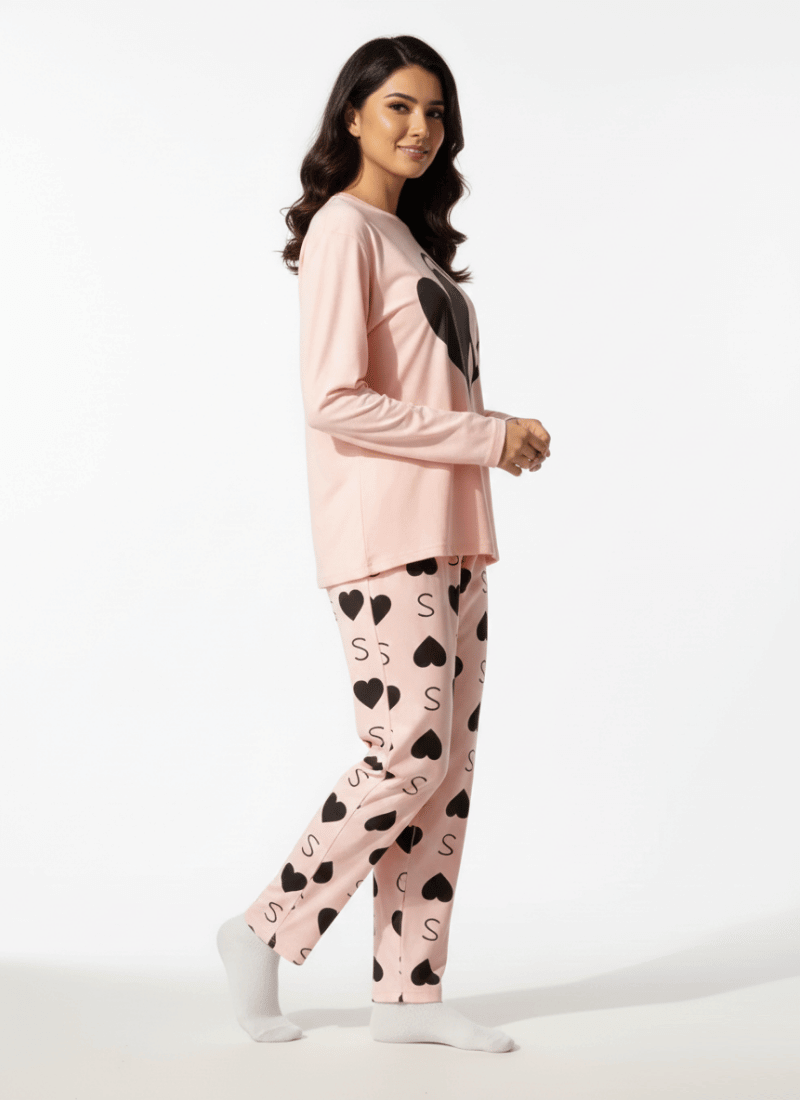 Double Heart Pink - PJ SUIT FOR WOMEN