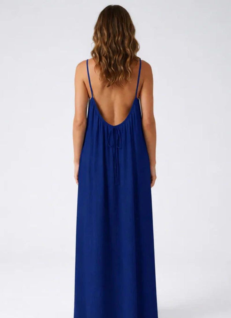 Sera Backless Maxi- Navy Blue