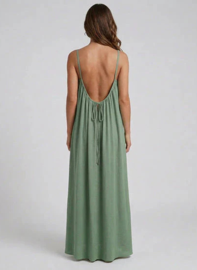 Sera Backless Maxi- Olive Green