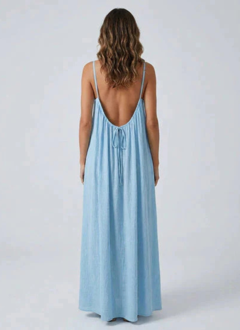 Sera Backless Maxi- Sky Blue