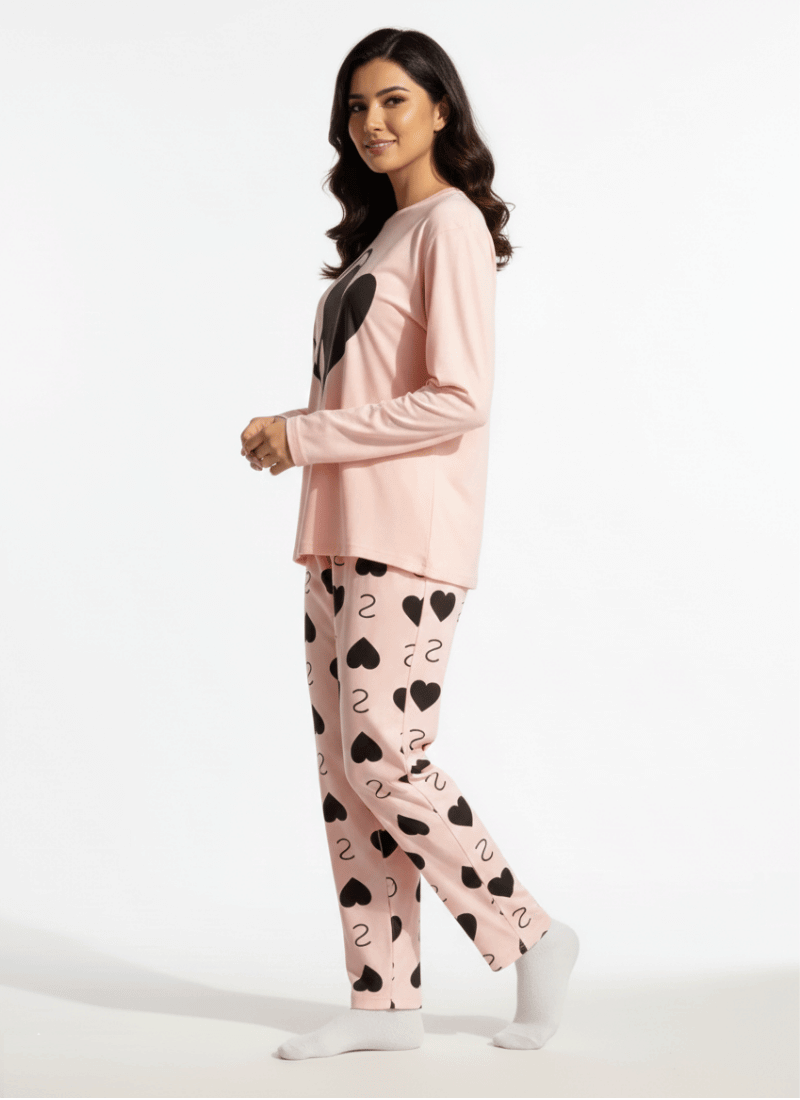 Double Heart Pink - PJ SUIT FOR WOMEN