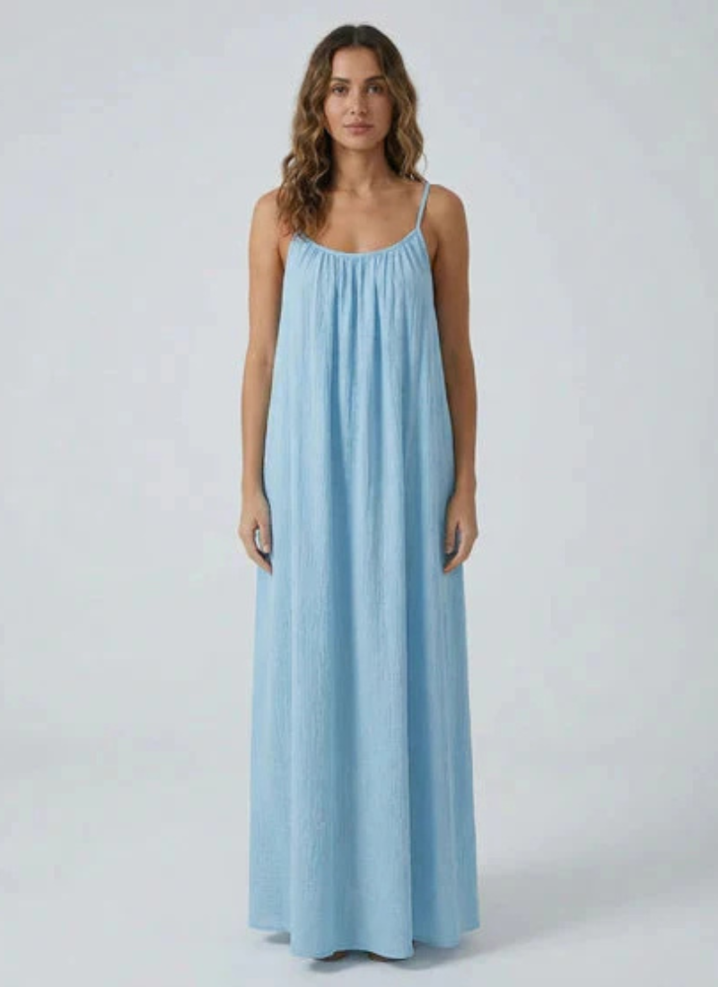 Sera Backless Maxi- Sky Blue