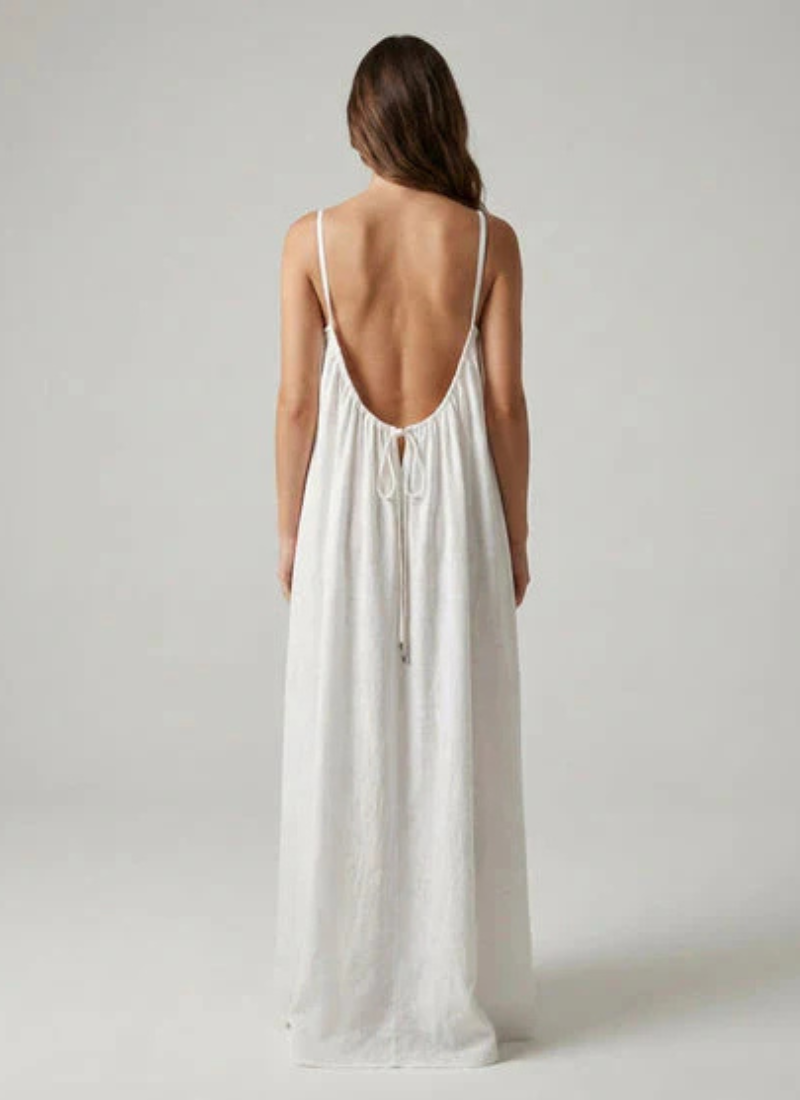 Sera Backless Maxi- White