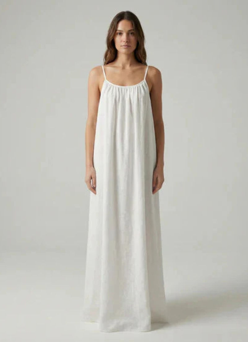 Sera Backless Maxi- White