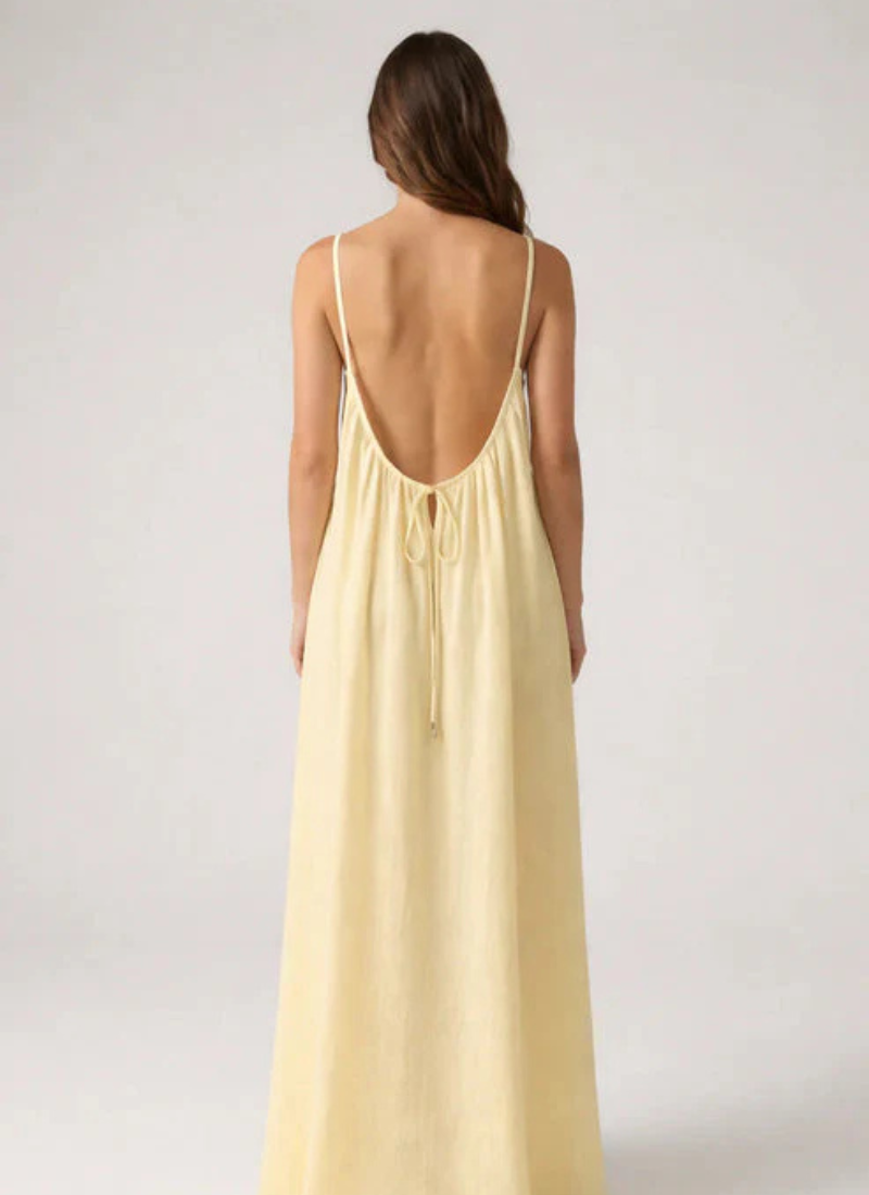 Sera Backless Maxi- Butter Yellow