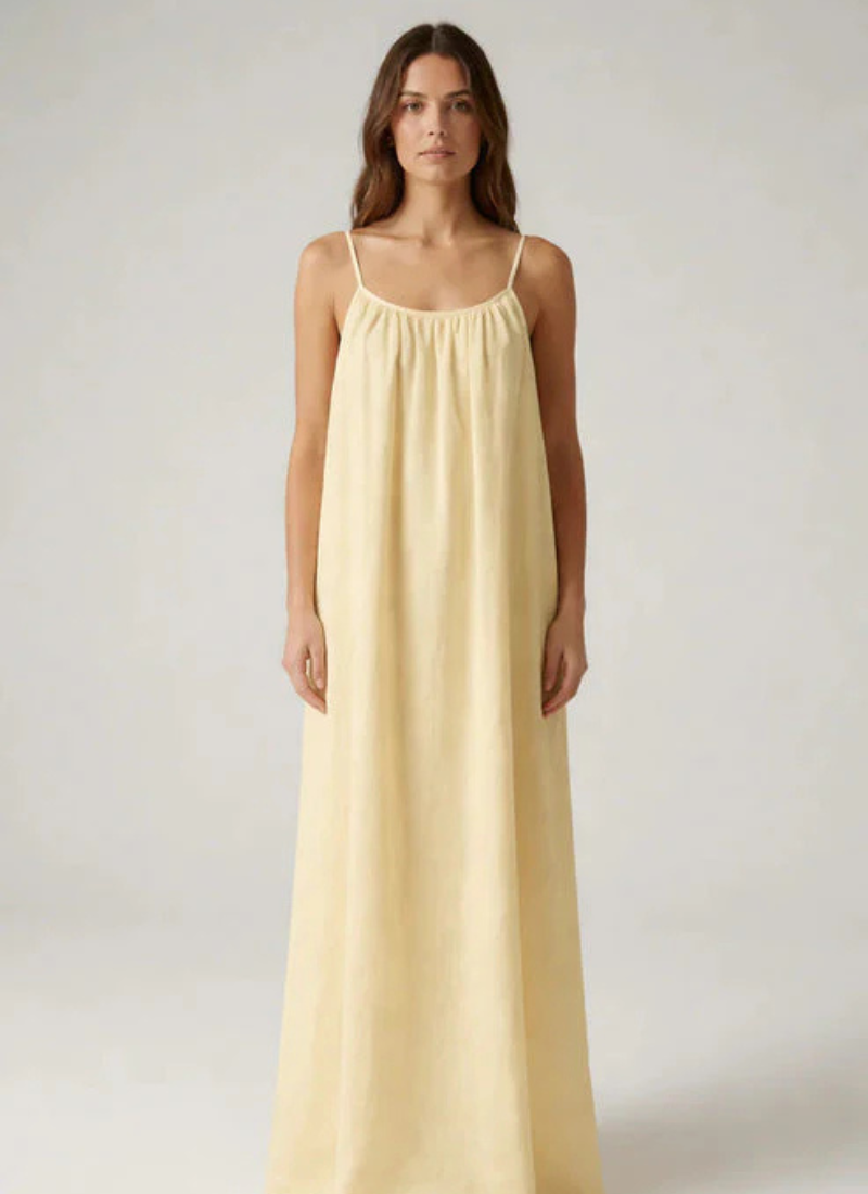 Sera Backless Maxi- Butter Yellow