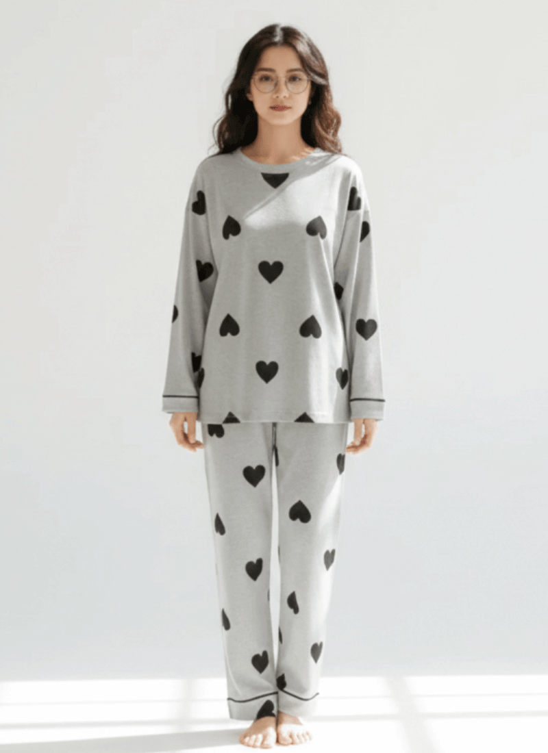 Grey Heart - PJ SUIT FOR WOMEN