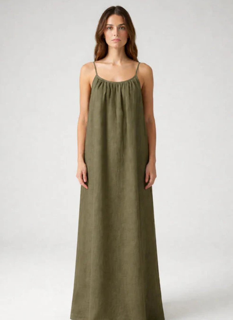 Sera Backless Maxi- Dark Green