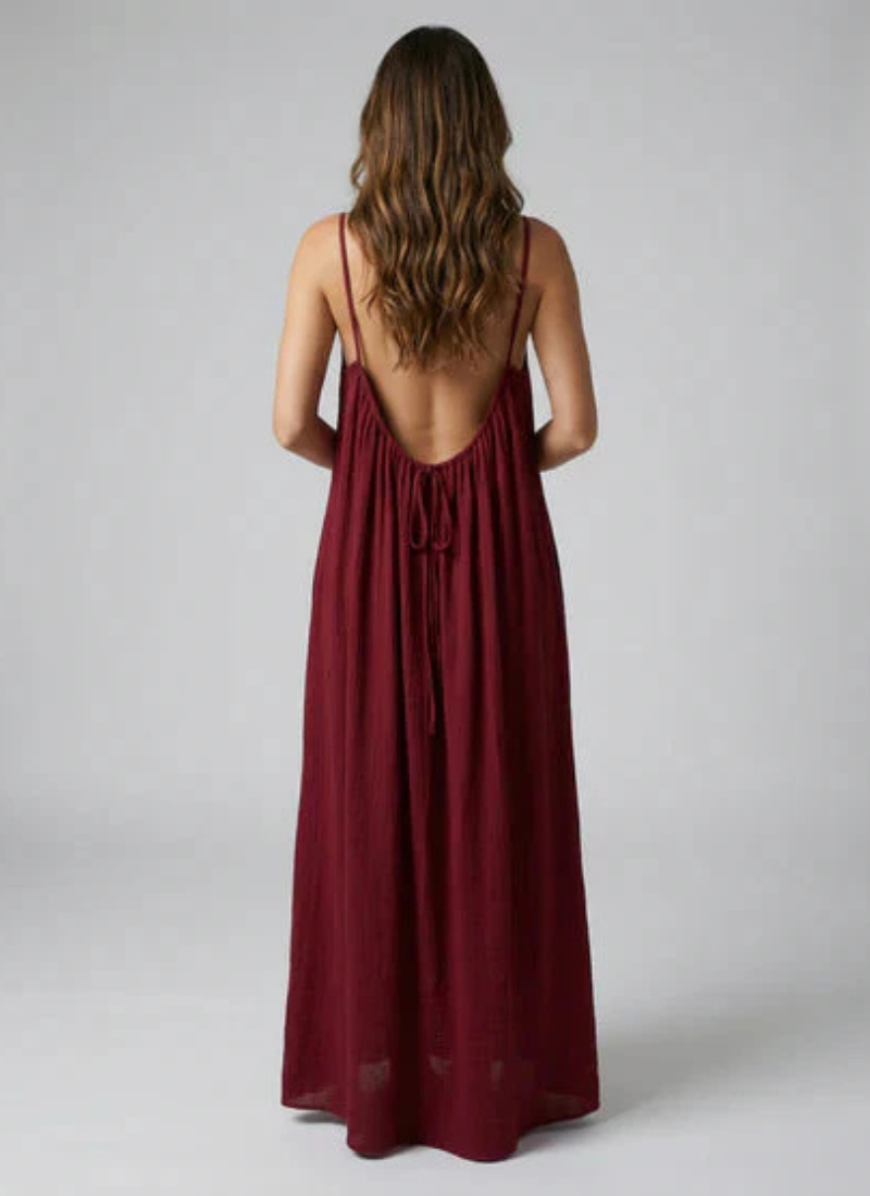 Sera Backless Maxi- Red