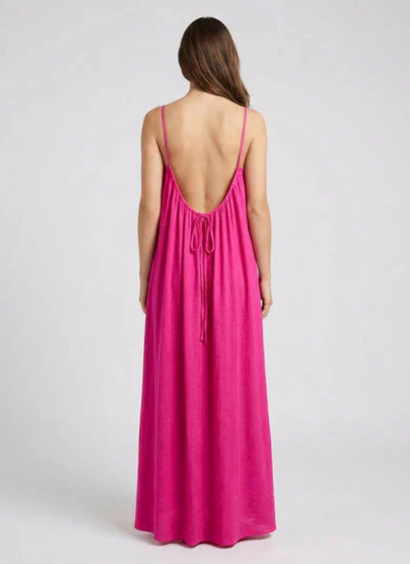 Sera Backless Maxi- Dark Pink