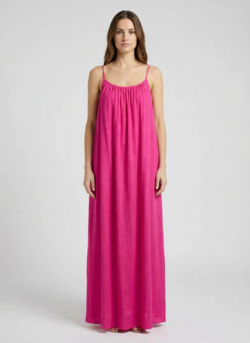 Sera Backless Maxi- Dark Pink