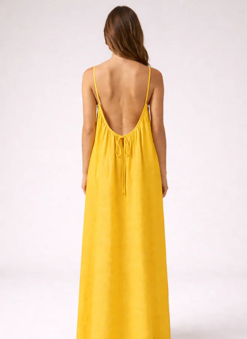 Sera Backless Maxi- Yellow