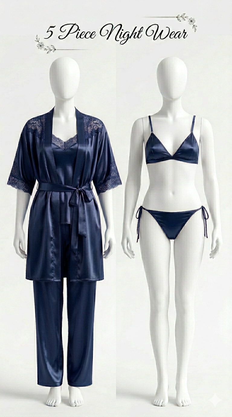 5 Piece Bikni Silk Set For Women
