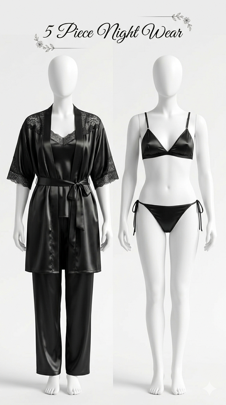 5 Piece Bikni Silk Set For Women